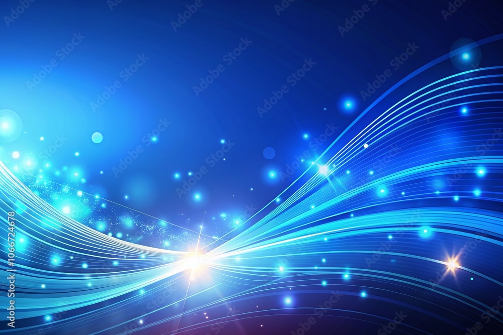 Poster stunning blue abstract gradient background with bright light lines ideal for modern design and digit