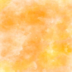 明るいオレンジ色の水彩テクスチャ背景　bright orange watercolor texture background