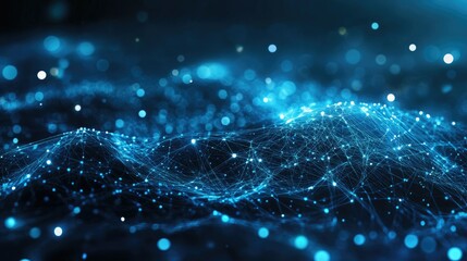 Abstract Blue Technology Background with Light Effects