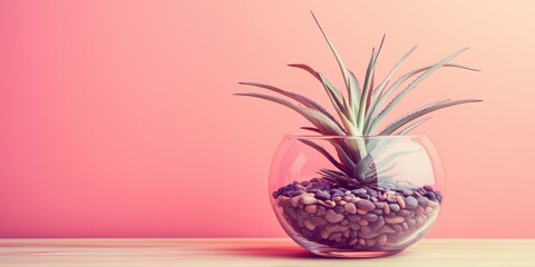 Succulent in a Glass Vase.