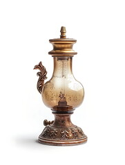 Old vintage oil lamp isolated