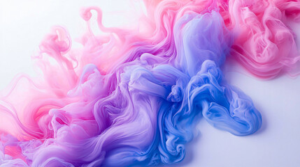 Fototapeta premium vivid swirl of pink and blue smoke creates abstract background, evoking sense of fluidity and motion. soft colors blend seamlessly, enhancing visual appeal