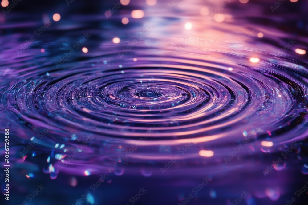 Poster a close-up shot of a circular object floating on the surface of calm water