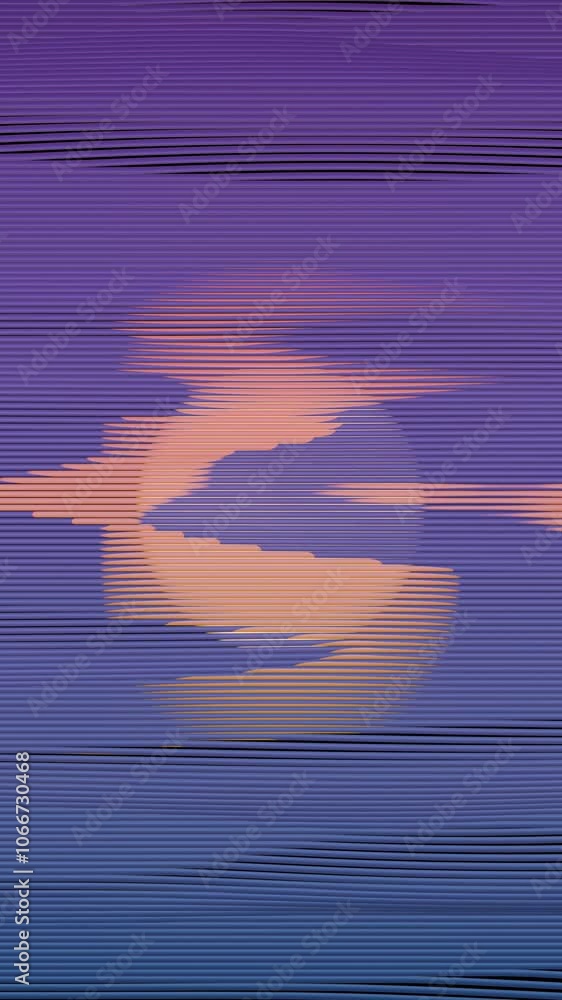 Aufkleber Abstract Gradient Sphere with Horizontal Lines in Dark Background