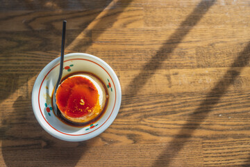 Jigoku-mushi Pudding, homade japanese pudding, hell streaming, Myoban Jigoku, Beppu, Kyushu, Japan