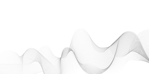 Abstract gray wavy lines Digital frequency track equalizer background. Curved wave smooth stripe seamless pattern. Wave lines created using blend tool. graphic design template banner business wave.