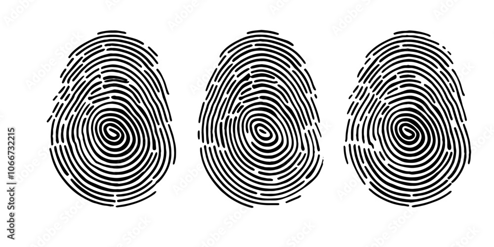 Poster digital fingerprint, finger print fingerprint lock secure security vector icon.
