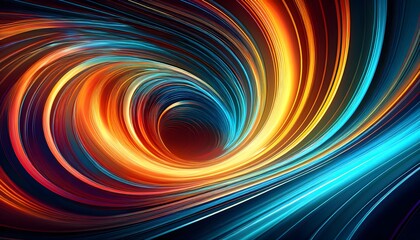 mesmerizing psychedelic background with neon light trails that twist and turn across
