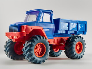 Obraz premium Red and blue toy truck for children