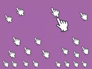 Set of colorful vector cursors icons representing clicking actions on various devices, cursor, graphic, vector