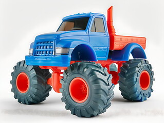 Obraz premium Red and blue toy truck for children