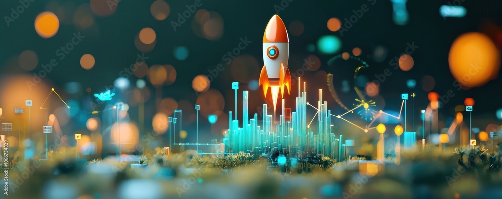 Poster dynamic graph soars like a rocket exploring market high fidelity concepts