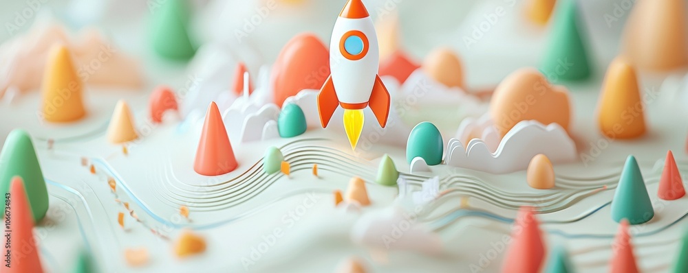 Poster Dynamic graph soars like a rocket unveiling the concept of market high fidelity growth
