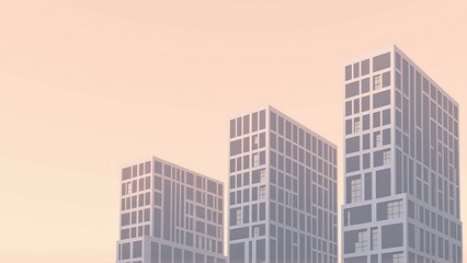 Fototapeta premium Generative AI, Minimalist Modern Architecture Against Pastel Sky