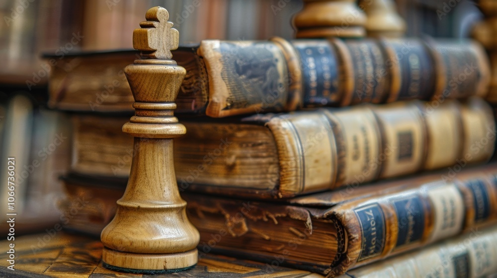 Poster a selection of chess books making up a small library of strategic resources for players to peruse.