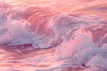 Fototapeta premium A close up shot of a wave breaking on the surface of the ocean