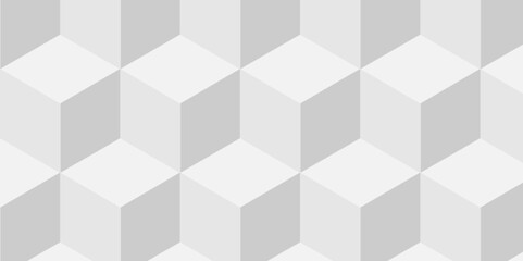 Obraz premium Abstract white and gray geometric style minimal blank cubic. Geometric pattern illustration mosaic, square and triangle wallpaper. seamless triangles shape mosaic backdrop art texture vector grid.