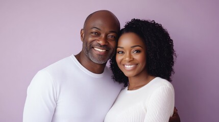 Obraz premium A pair of people smiling and posing together in front of a camera