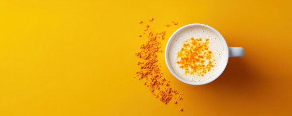 Delicious turmeric latte topped with frothy milk, perfect for a cozy and healthy beverage experience.