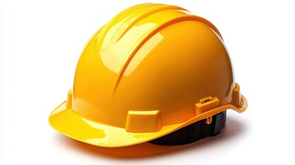 Yellow Hard Hat for Construction Safety Use White Background