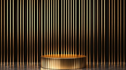 Elegant Golden Stage with Vertical Lines