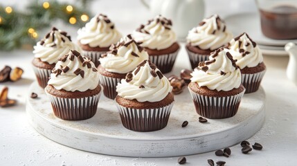 Delicious Chocolate Cupcakes with Frosting and Toppings