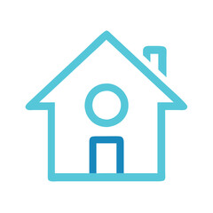 Stylized line art illustration of a house, Simple Colorful House Icon Illustration, perfect for real estate or home concepts.