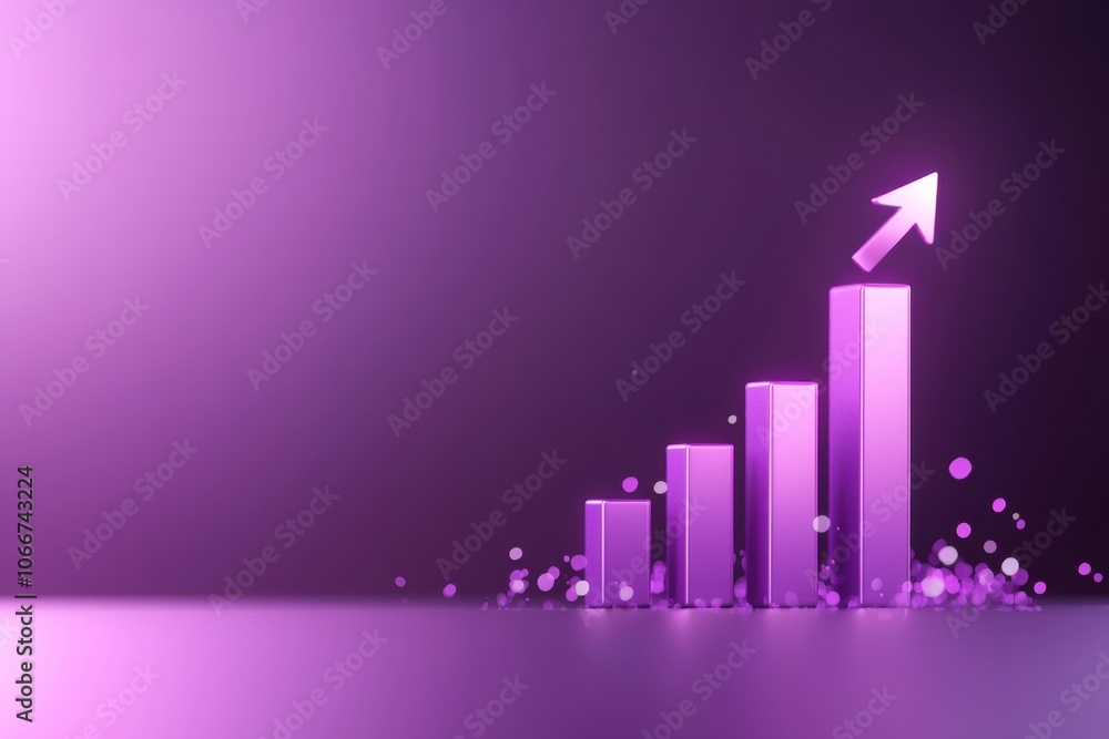 Poster visualize upward trends with a professional bar chart featuring an arrow for high-fidelity data repr
