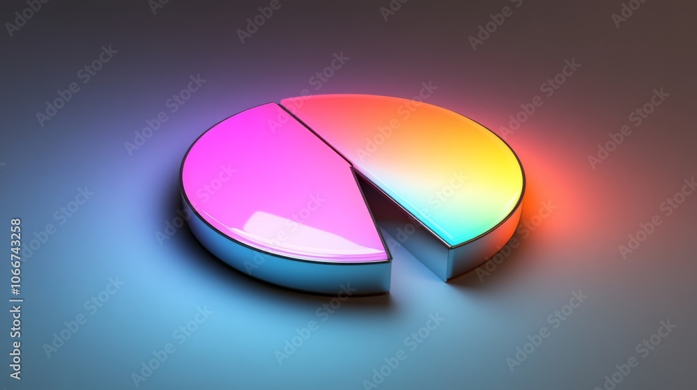 Fototapete colorful 3d pie chart with soft shadows and gradient effect