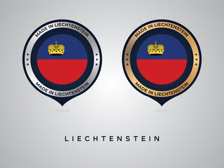 Made in Liechtenstein. labels, stickers, pointer, badge and symbol of Liechtenstein flag icon. Collection vector illustration