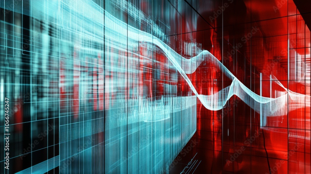 Poster Dynamic Abstract Data Visualization Background