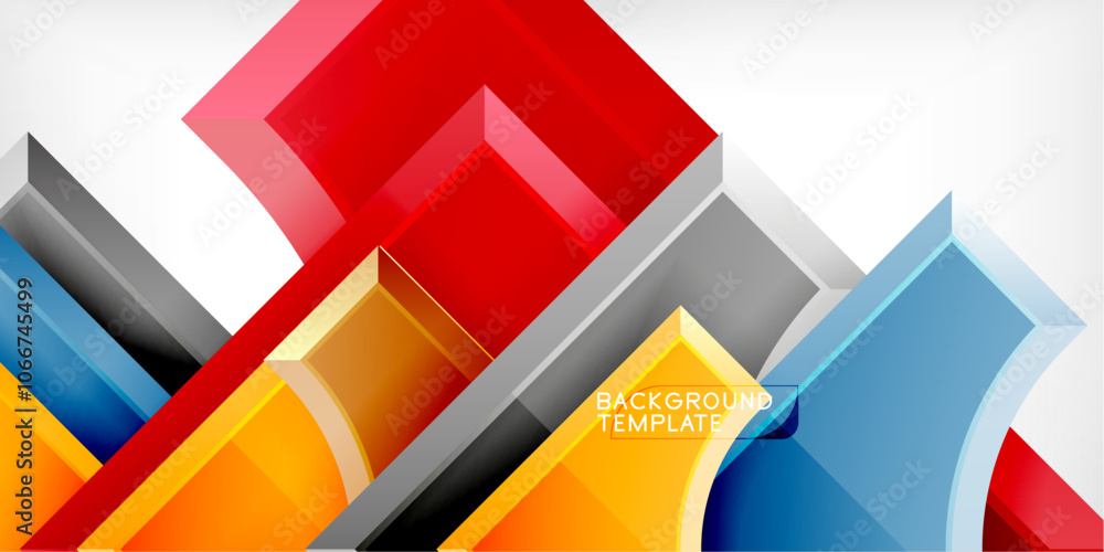Poster Geometric design abstract background - circles and triangles