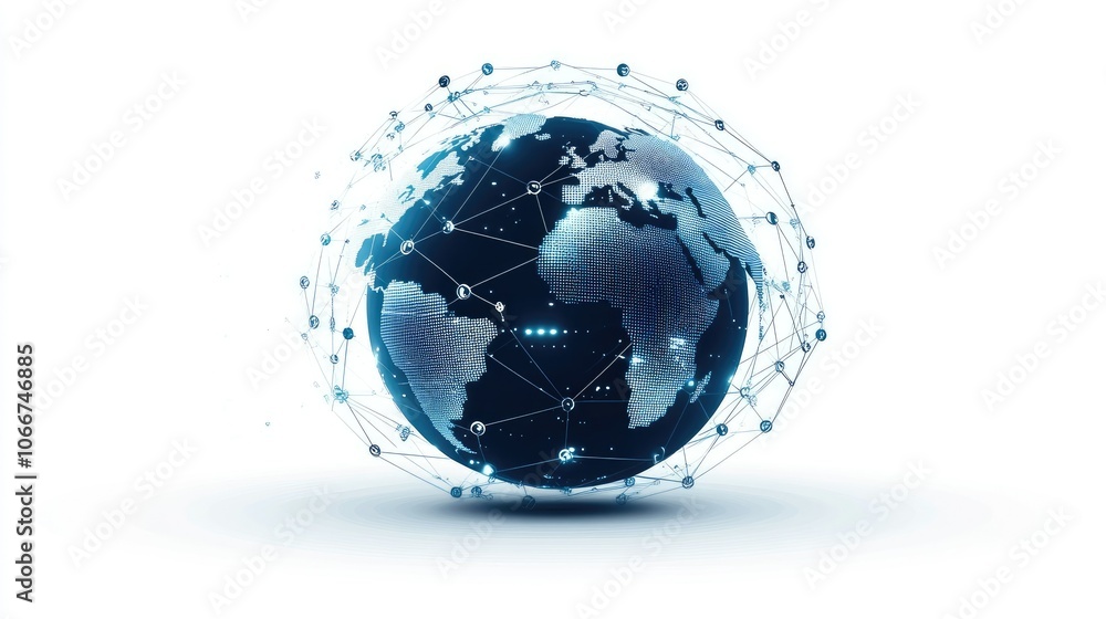 Aufkleber global network concept with digital connection