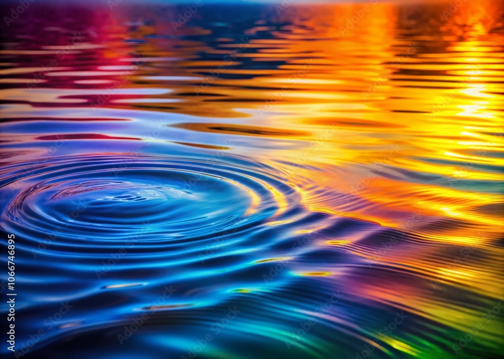 Poster tranquil and dynamic abstract background with colorful ripples on water surface for serene themes an