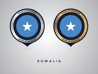 Made in Somalia. labels, stickers, pointer, badge and symbol of Somalia flag icon. Collection vector illustration