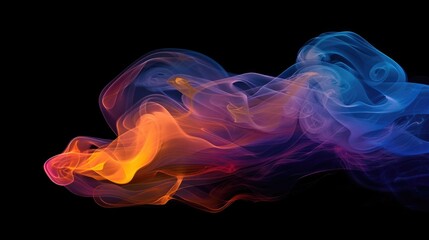 Obraz premium A stylized abstract pattern featuring swirling blues and oranges on a black background