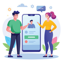 digital illustration featuring two people standing