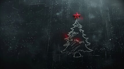 Merry Christmas Logo Designed in Chalkboard Drawing Style