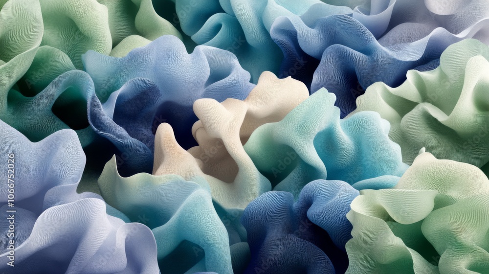 Poster colorful abstract shapes in soft flowing patterns