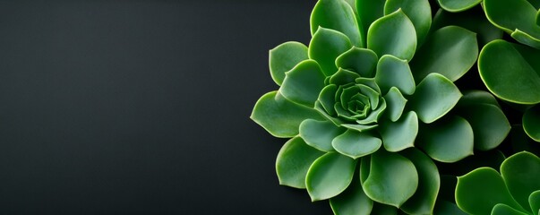Succulent plant with green leaves on a dark background, ideal for home decor.