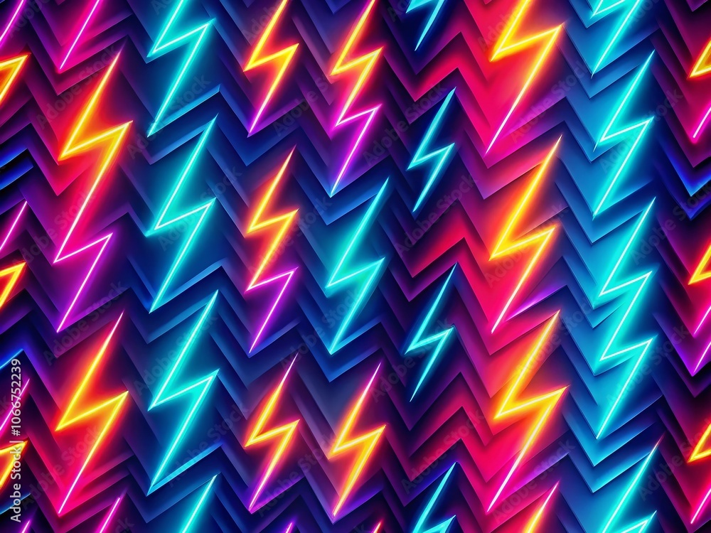 Poster vertical seamless background animation with abstract zig zag lightning bolt pattern for product phot