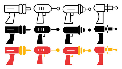 Blaster vector icon collection. vector illustration set.