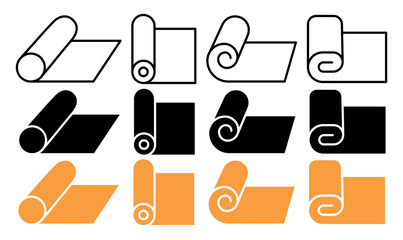 Carpet roll vector icon collection. vector illustration set.