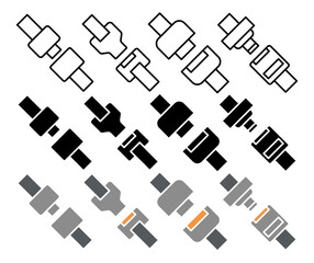 Car seat belt vector icon collection. vector illustration set.