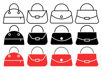 Handbag vector icon collection. vector illustration set.