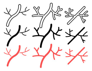 Human artery vector icon collection. vector illustration set.