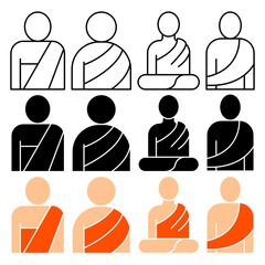 Monk vector icon collection. vector illustration set.