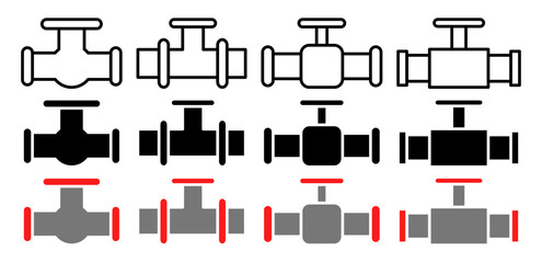 Pipe valve vector icon collection. vector illustration set.