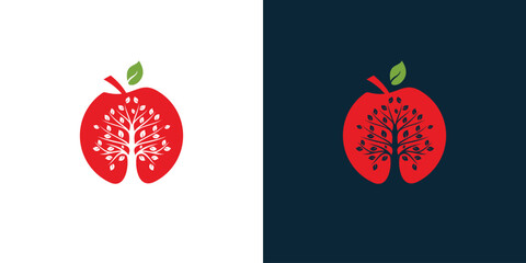 Vector Logo Template of apple tree