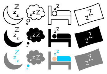 Zzz vector icon collection. vector illustration set.